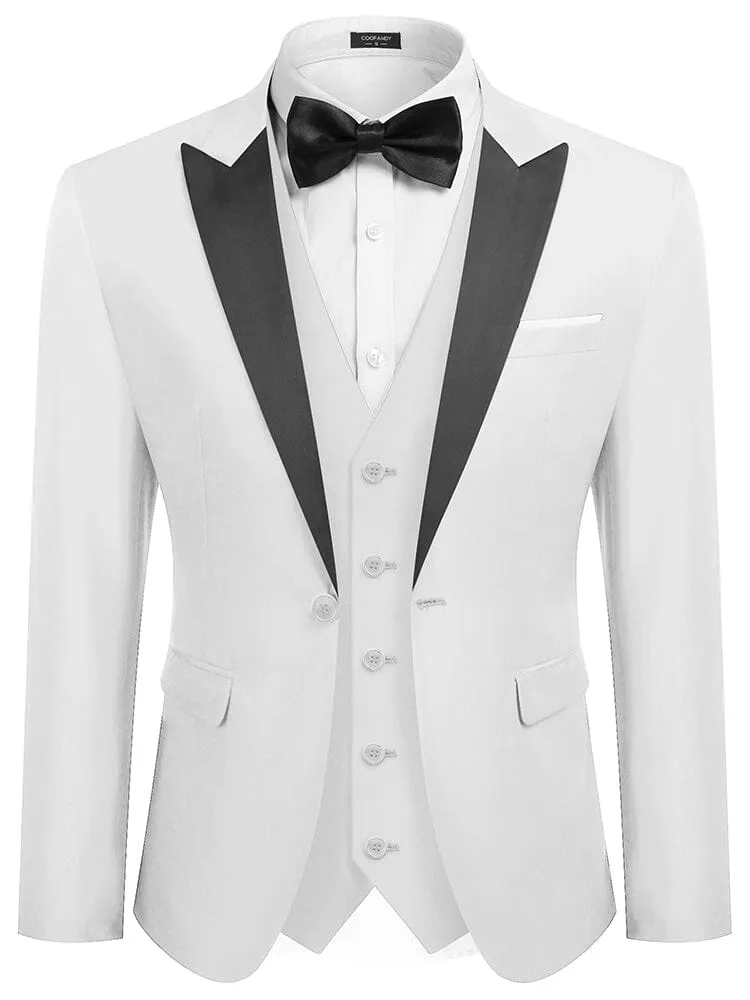 3 Piece Tuxedo Suit Set with Bow Tie (US Only)