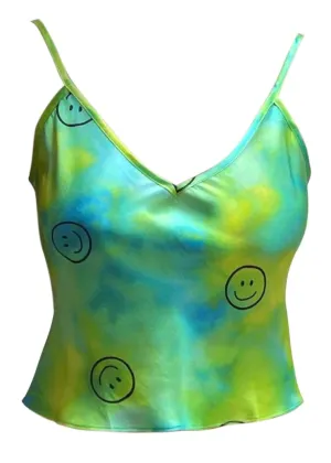 Acid Trip Tie-Dye Silk Camisole Top