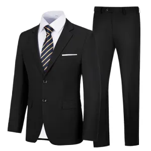 Amyox Men Suits Slim Fit 2 Piece Royal Blue Suits for Men Groomsmen Solid Suit Jacket Pants Set Wedding Prom Suit XS