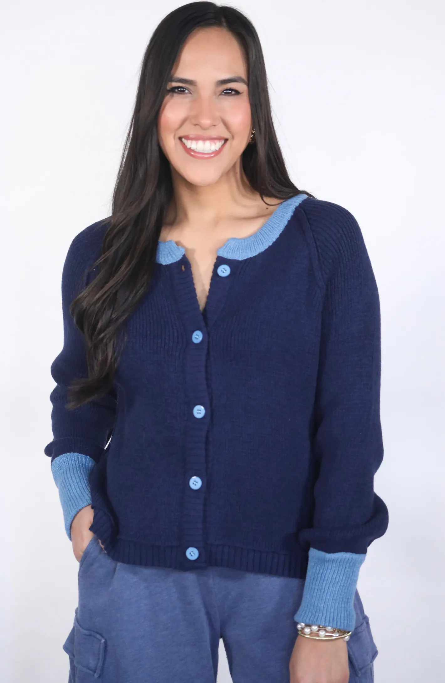 Can’t Be Bothered Navy Cardigan Sweater