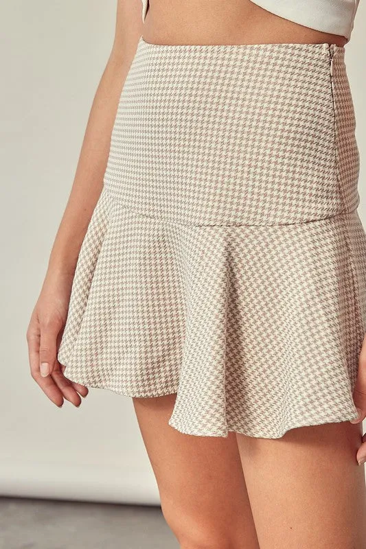 Checkered A-Line Skort