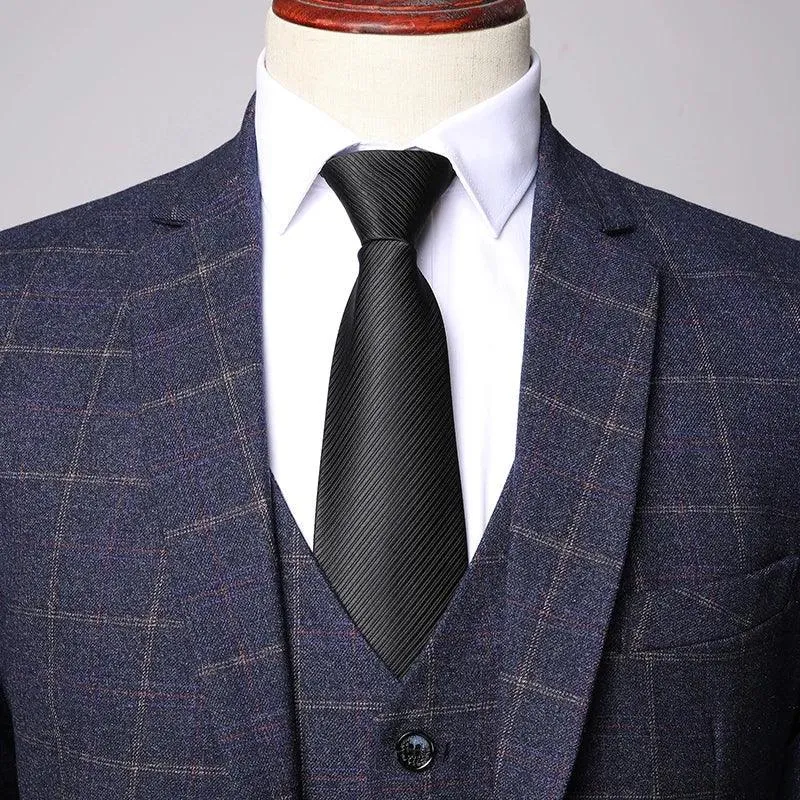 Classy Plaid Men Suit - Formal Business Attire