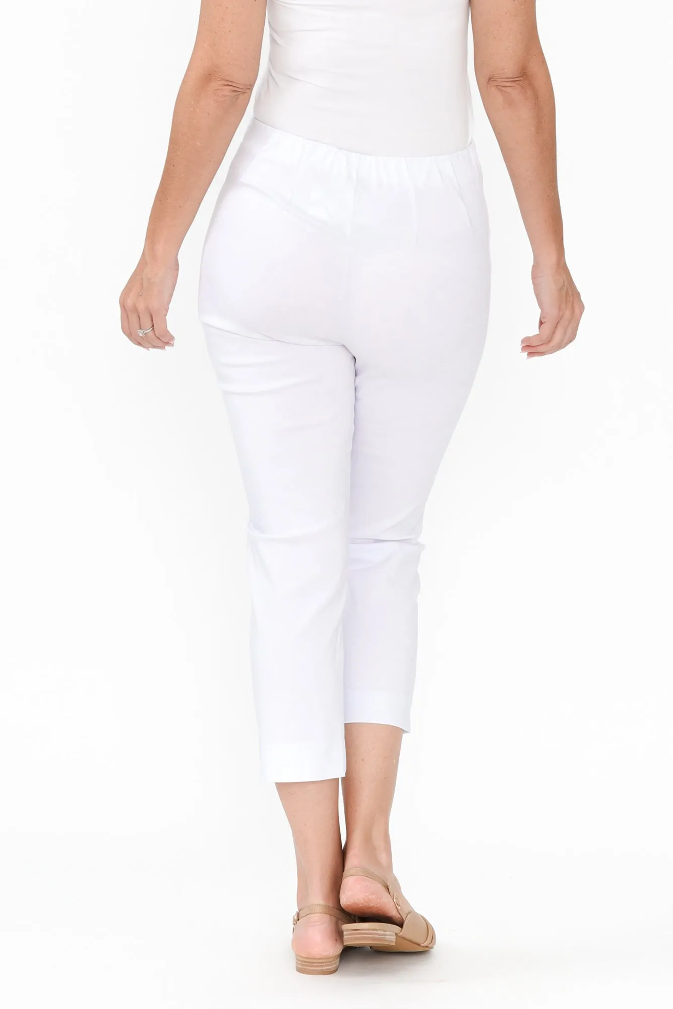 Cody White Stretch Capri Pants