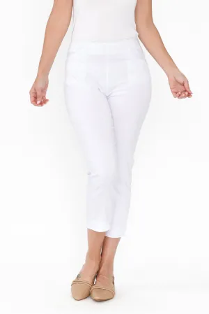 Cody White Stretch Capri Pants