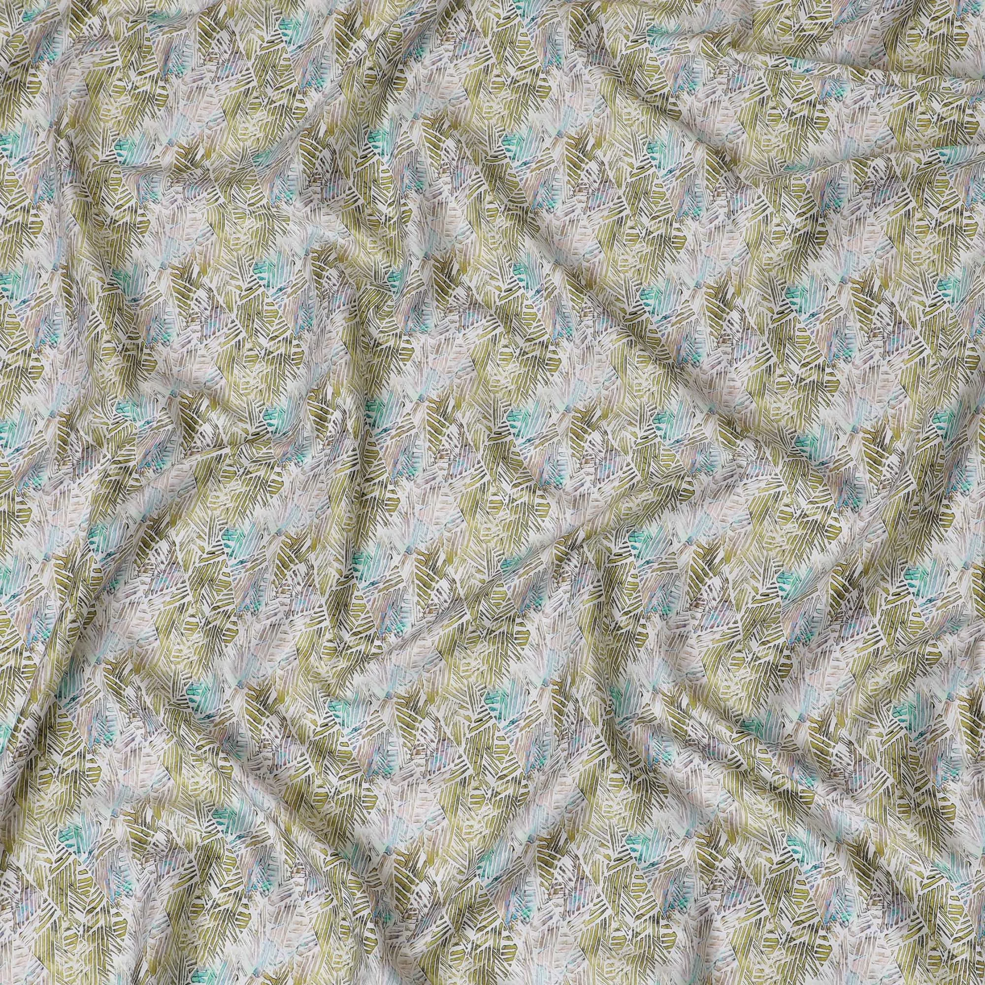 Contemporary Cotton Satin Fabric with Abstract Pastel Design, 110 cm Wide-D19198