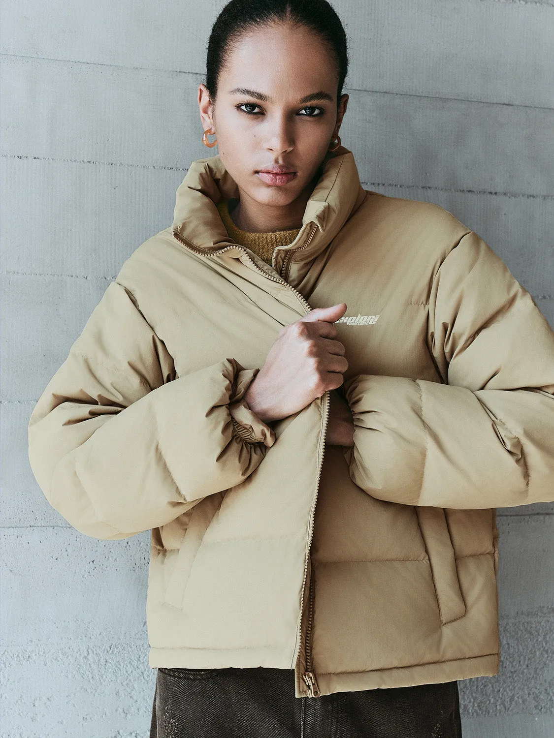 Cropped Padded Down Puffer Jackets