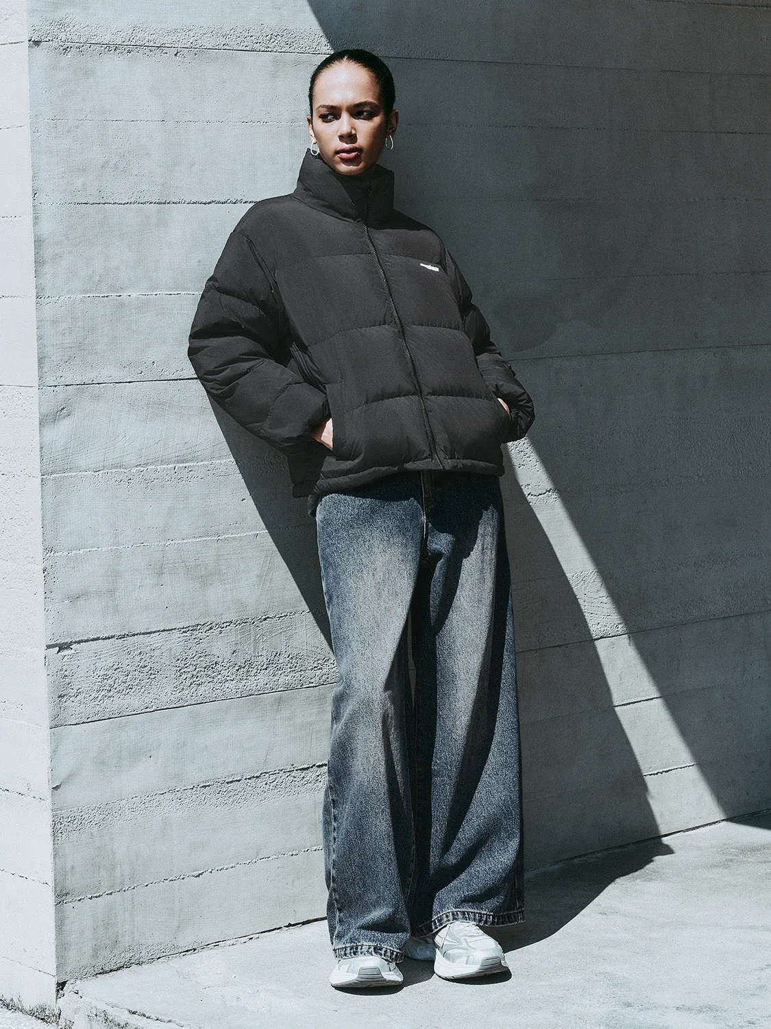 Cropped Padded Down Puffer Jackets