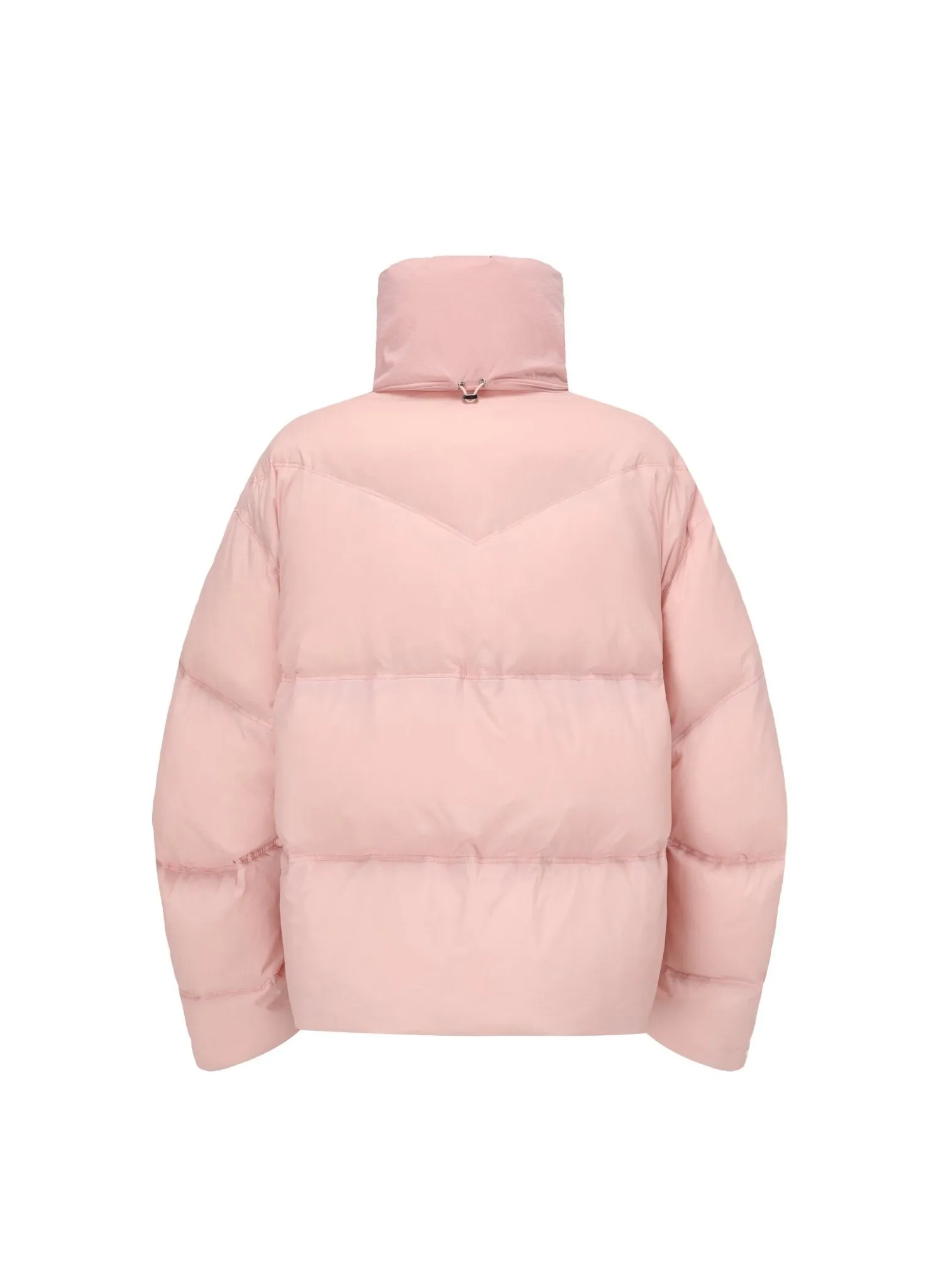 Cropped Puffer Down Jacket in Pink And Blue