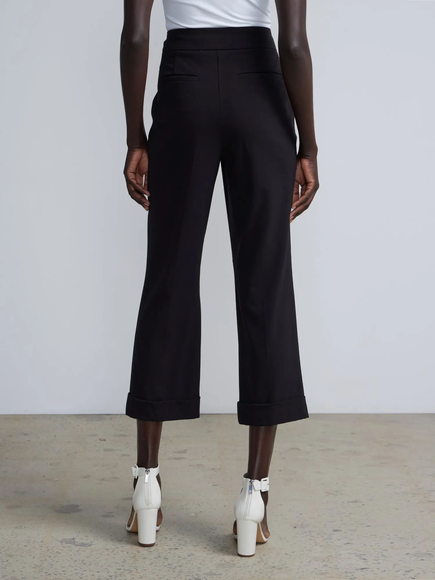 Essential Stretch High Rise Cuffed Cropped Pants