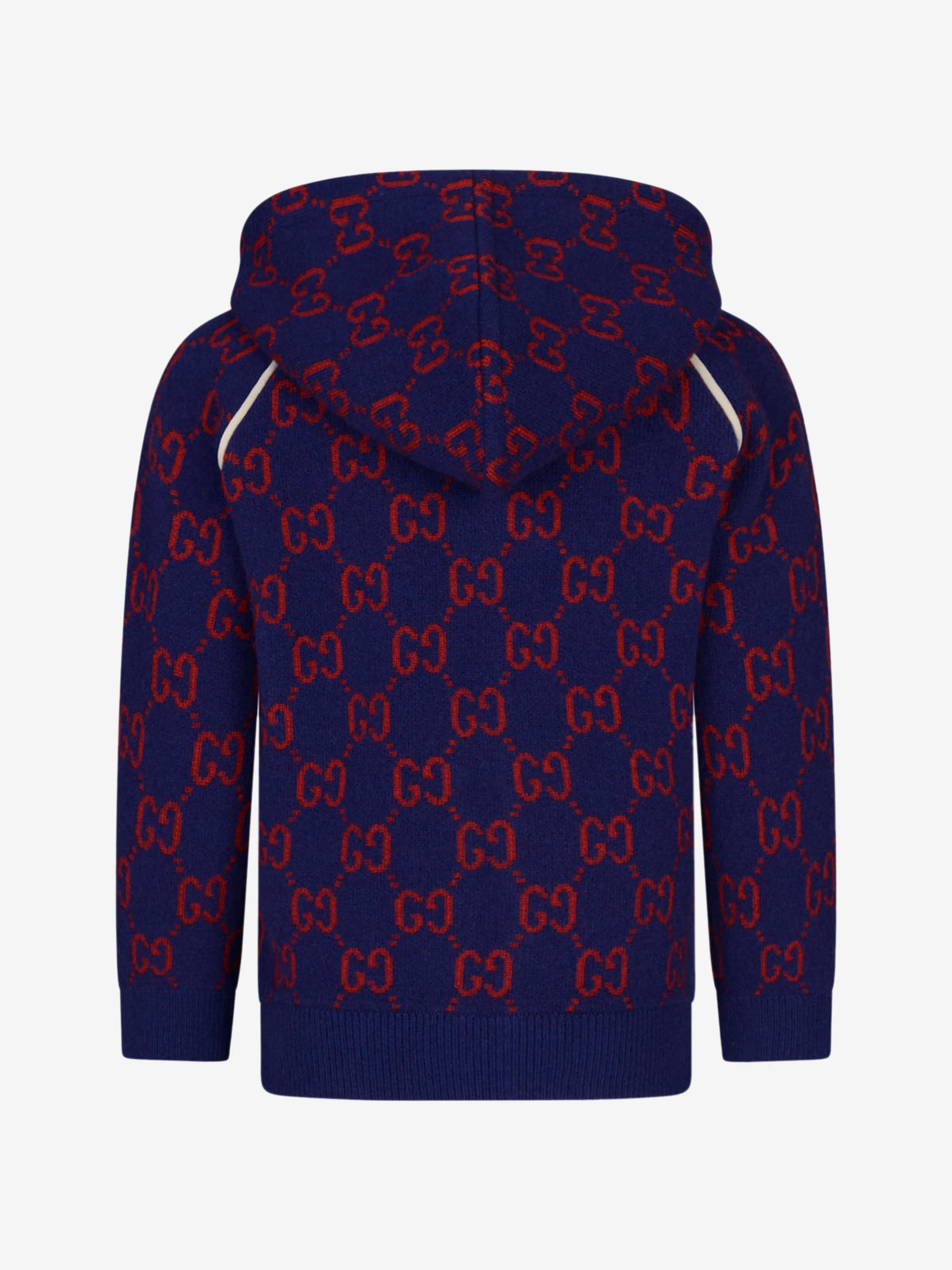 Gucci Baby Boys Wool Knitted GG Zip Up Cardigan