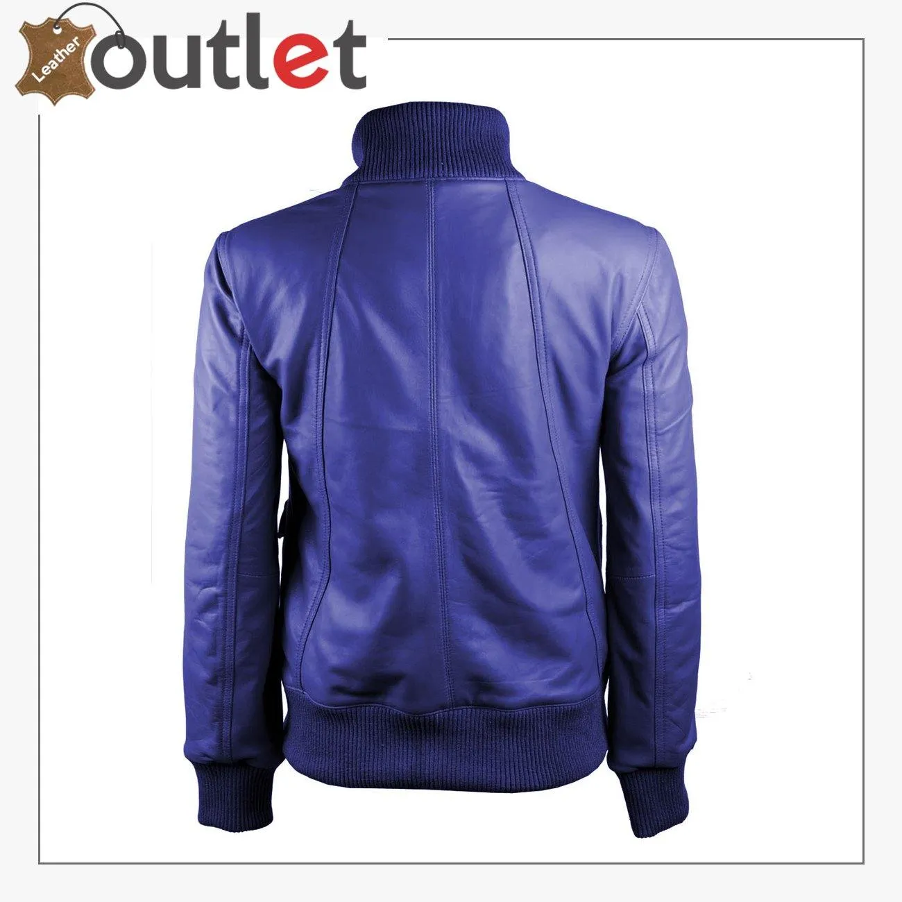 Gusty Dark Blue Bomber Womens Leather Jacket