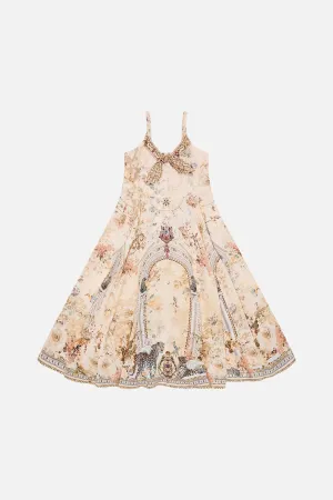 KIDS TIE FRONT MAXI DRESS 4-10 ADORNED IN ANTIQUITY