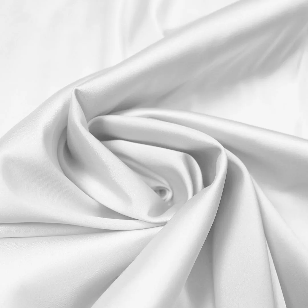 luscious recycled poly satin woven, GRS certified - white