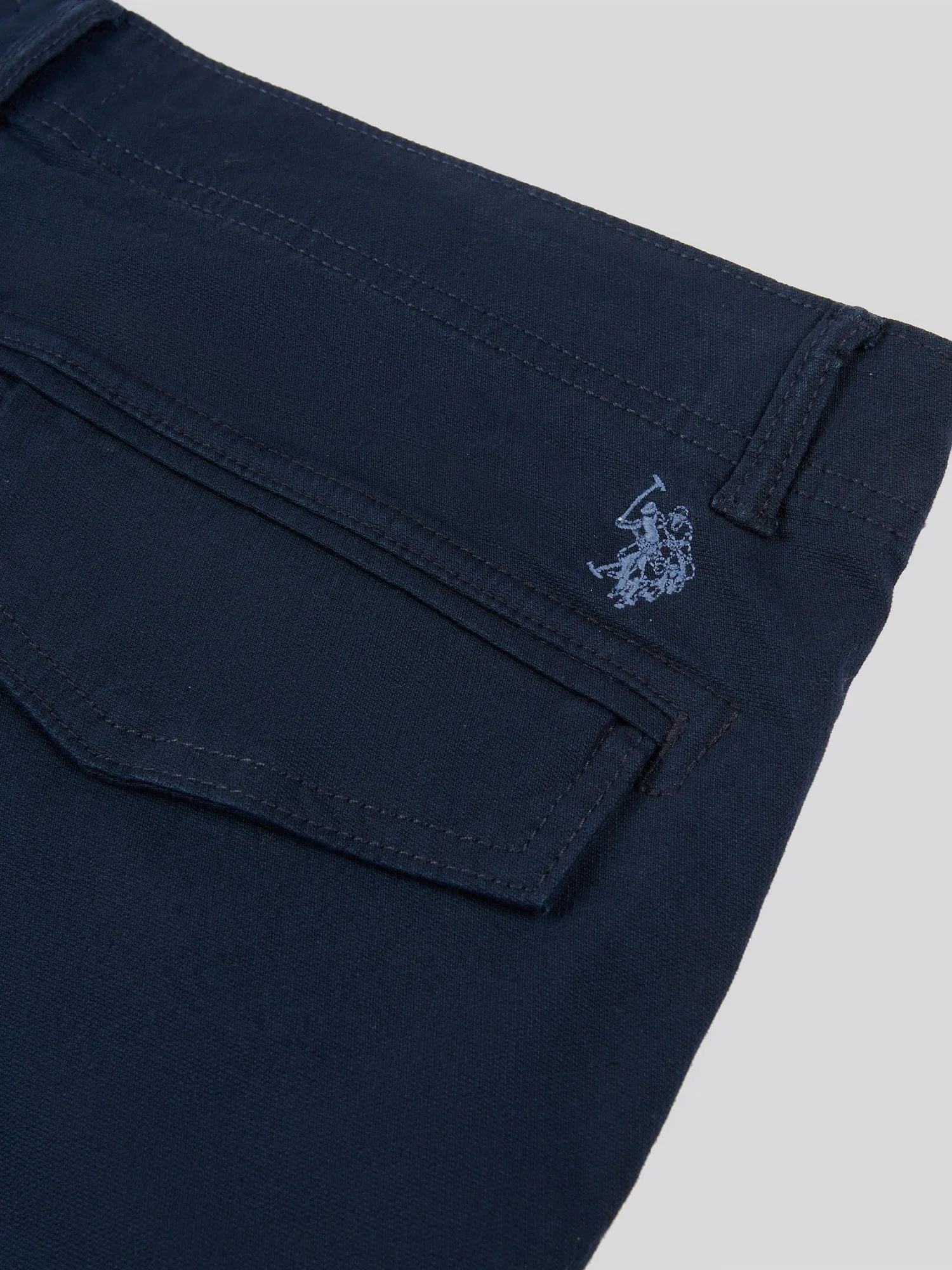 Mens Dobby Weave Cargo Short in Dark Sapphire Navy / Moonlight Blue DHM