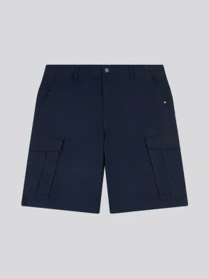 Mens Dobby Weave Cargo Short in Dark Sapphire Navy / Moonlight Blue DHM