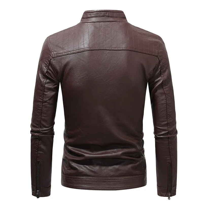 Men's Soft PU Leather Jacket Slim Fit Stylish Coat Blazer  | JK87