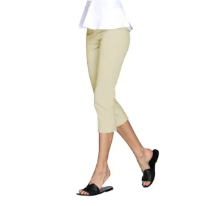 Mesmerize "Nova" Zip Front Capri's in Light Khaki - NOVA-LK - Size 4 Only!