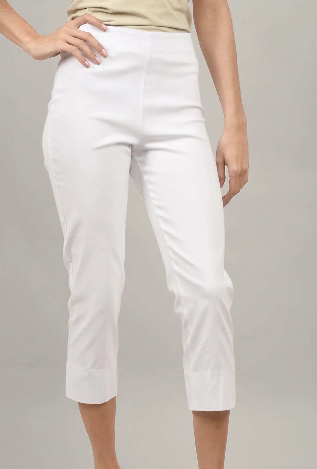 Mindy Cropped Pant, White