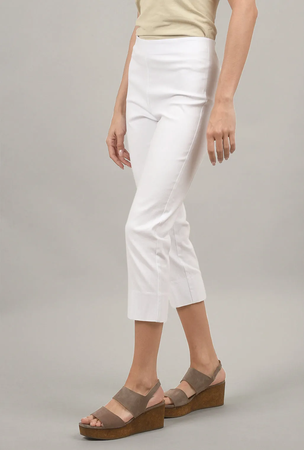 Mindy Cropped Pant, White