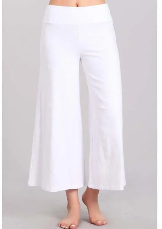 Mineral Washed Cropped Gaucho Pants Made in USA