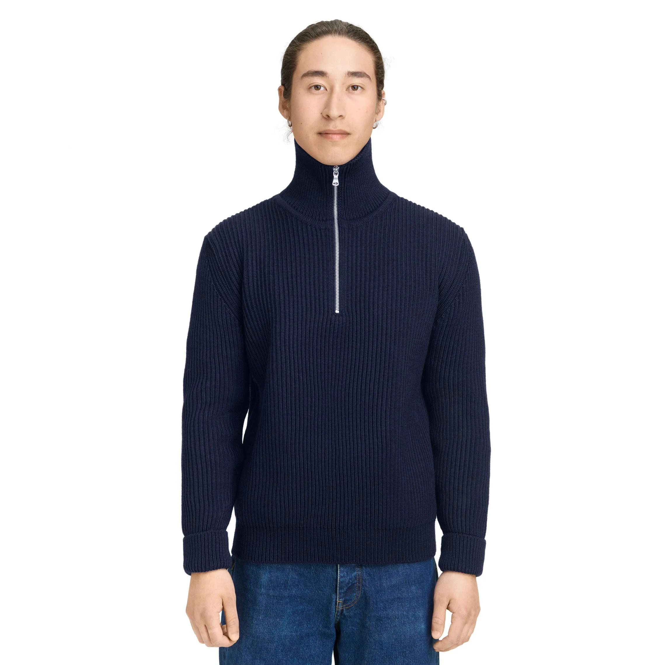 Navy Half-Zip Grey