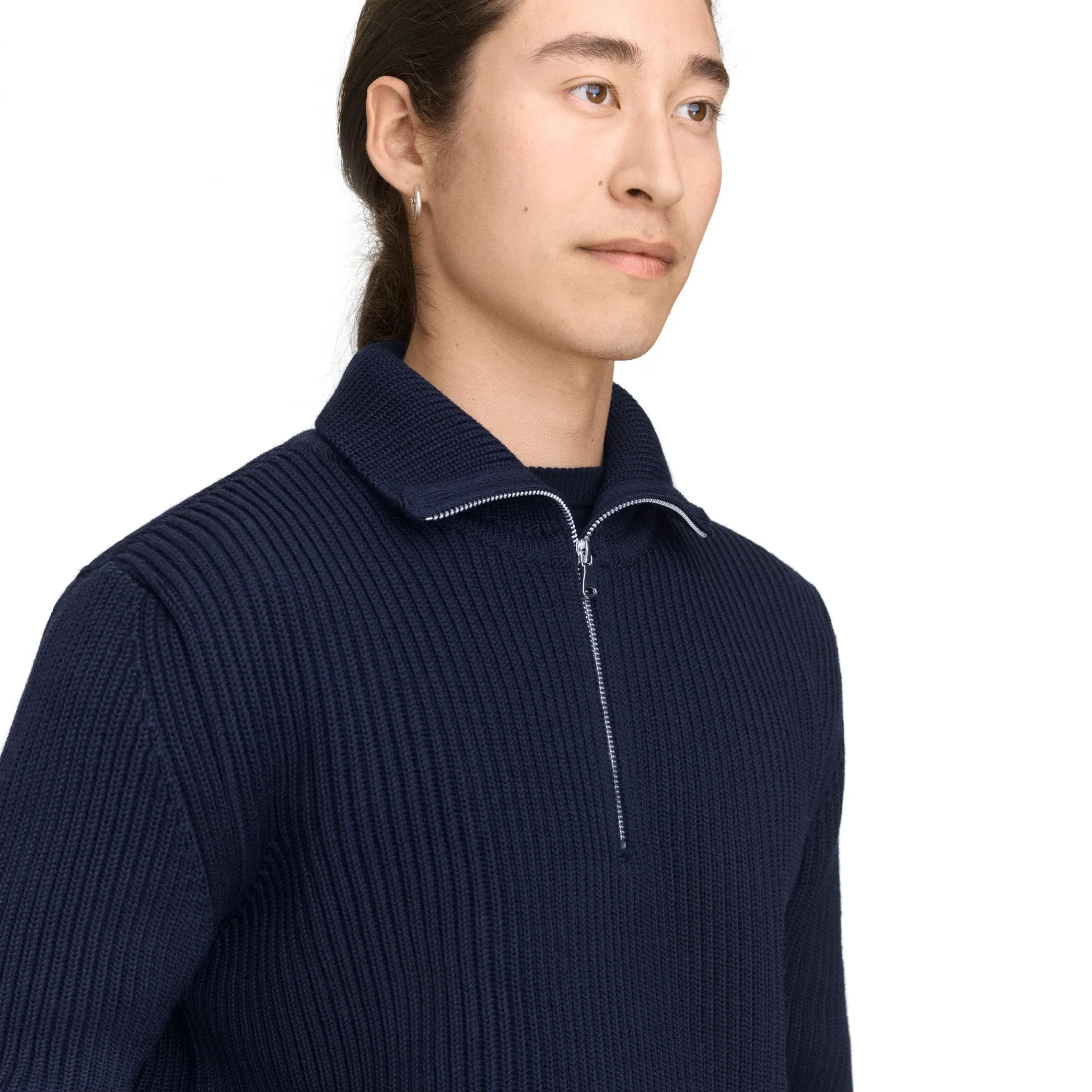 Navy Half-Zip Grey