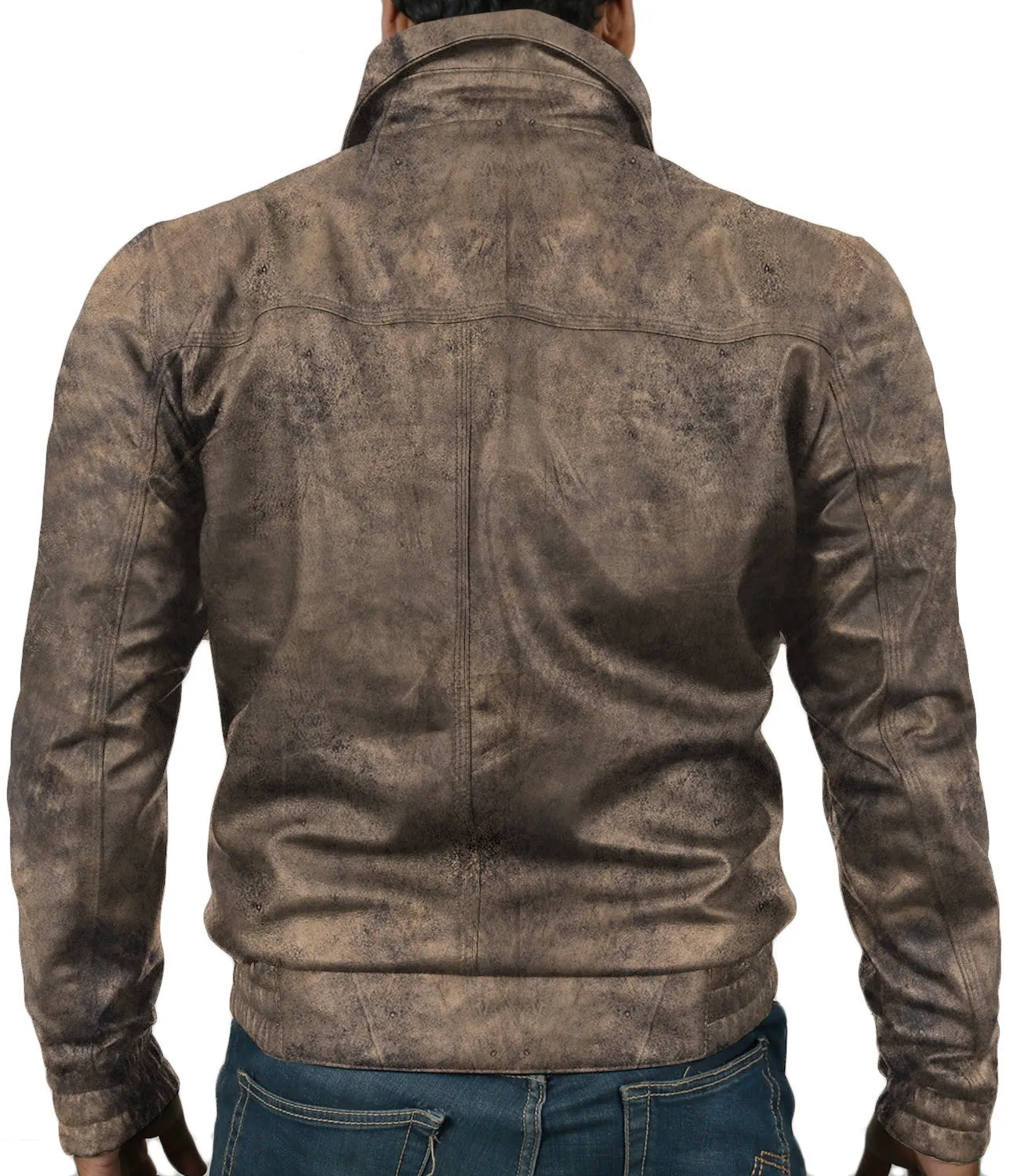 Orbitara Tan Bomber Leather Jacket