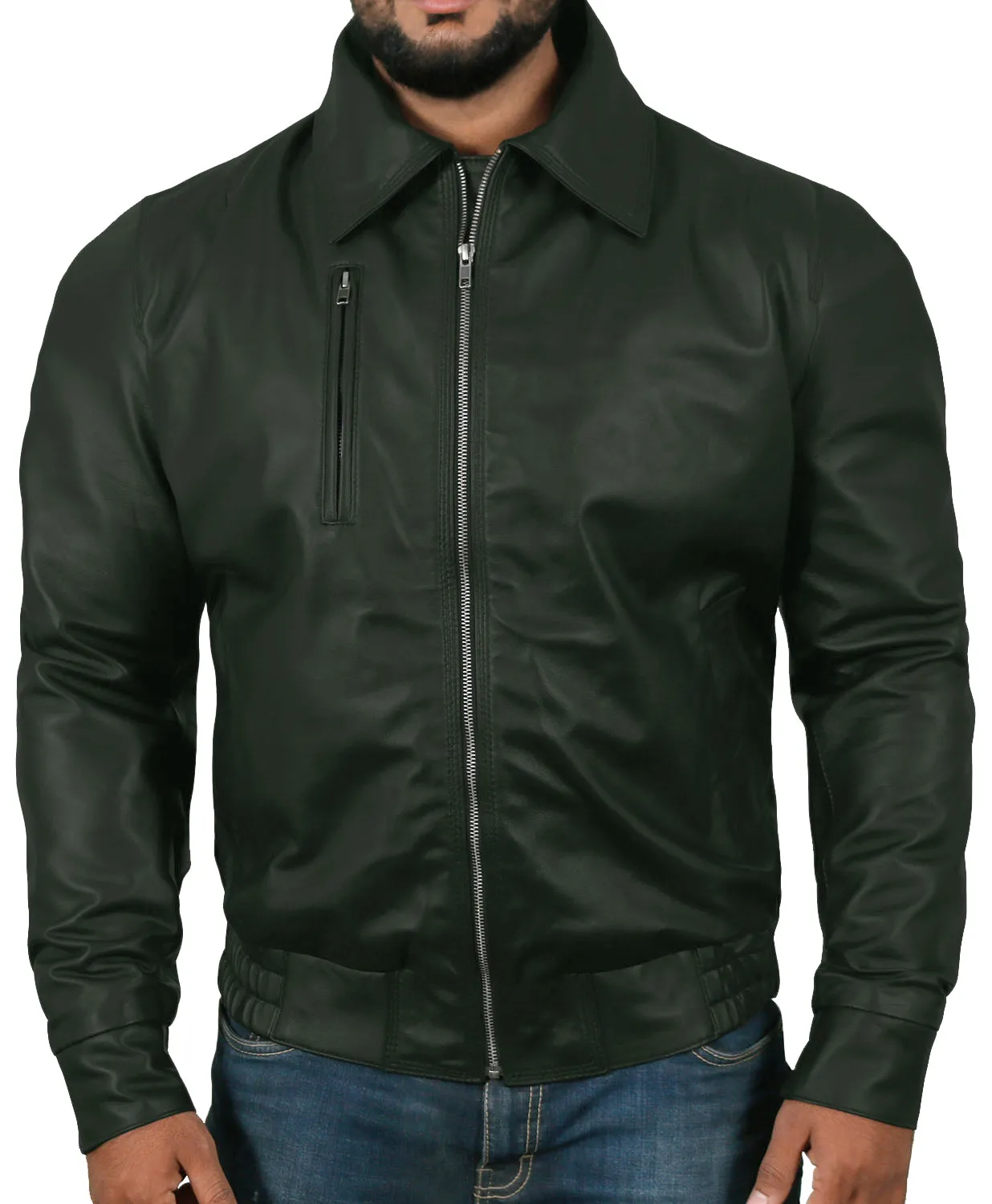 Orbitara Tan Bomber Leather Jacket