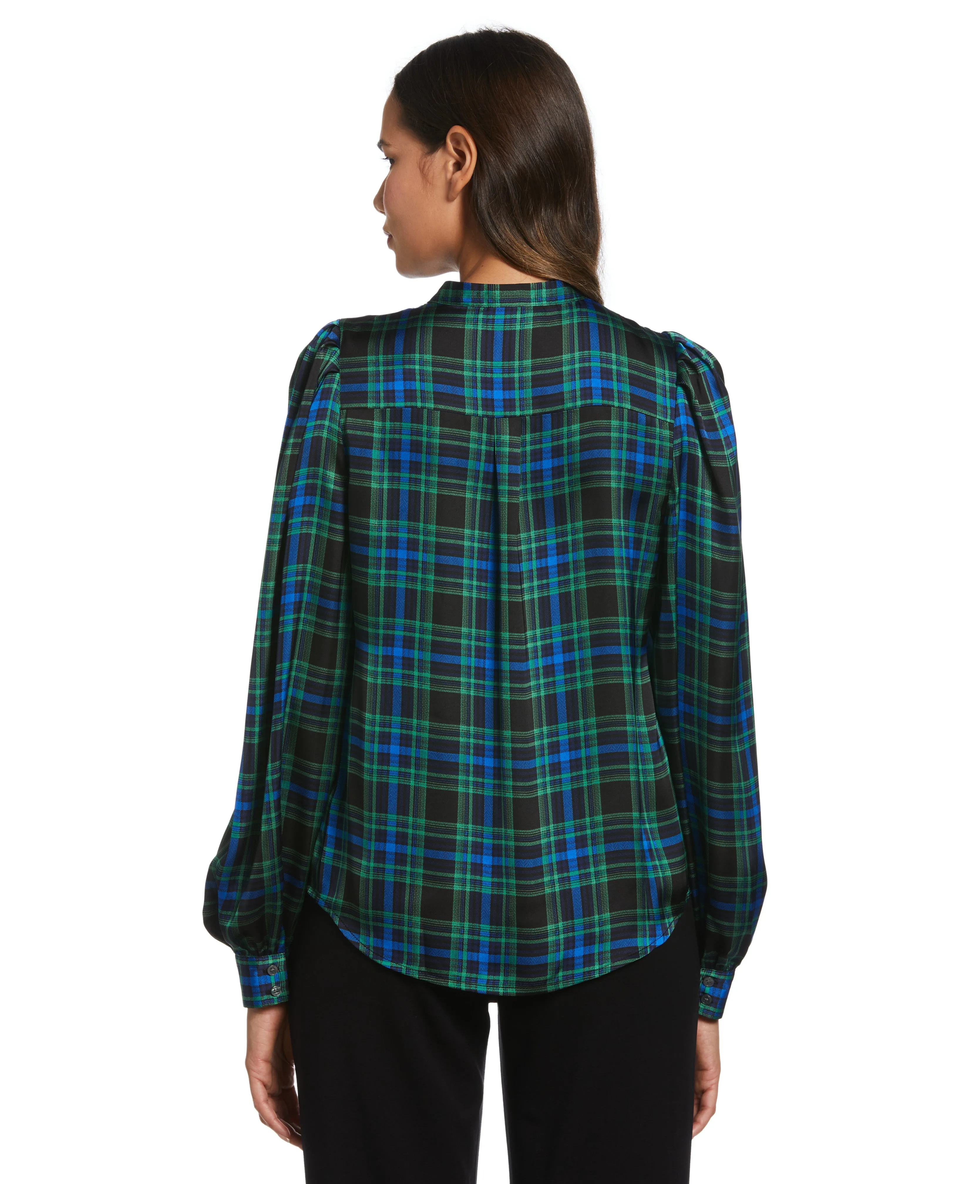 Plaid Print Blouse