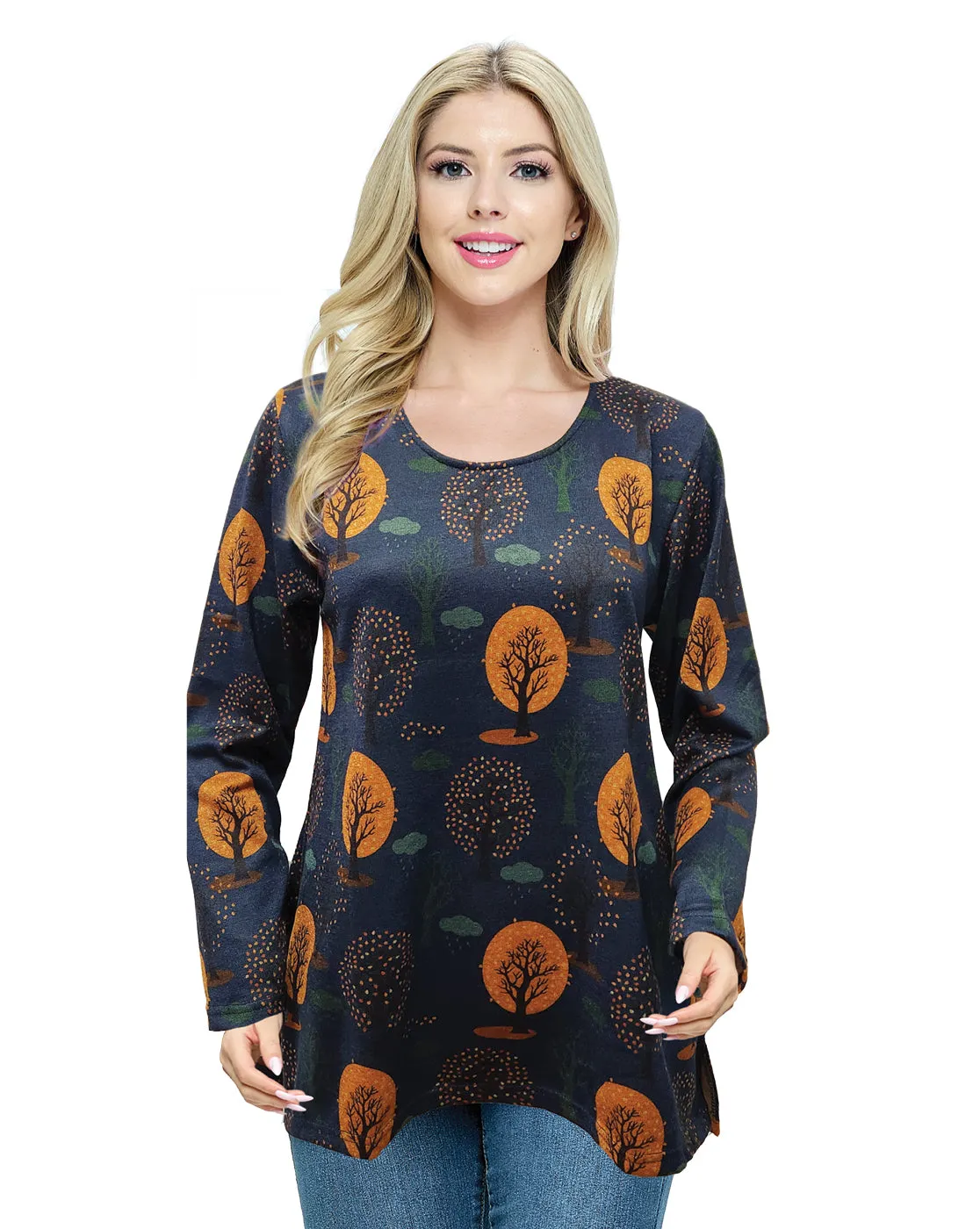 Pullover Top Loose Fit Tree of Life Forest