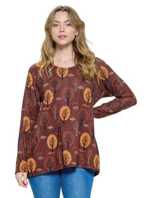 Pullover Top Loose Fit Tree of Life Forest