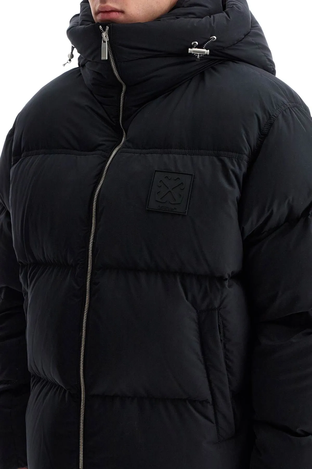 "DOWN JACKET WITH LOGO PATCH