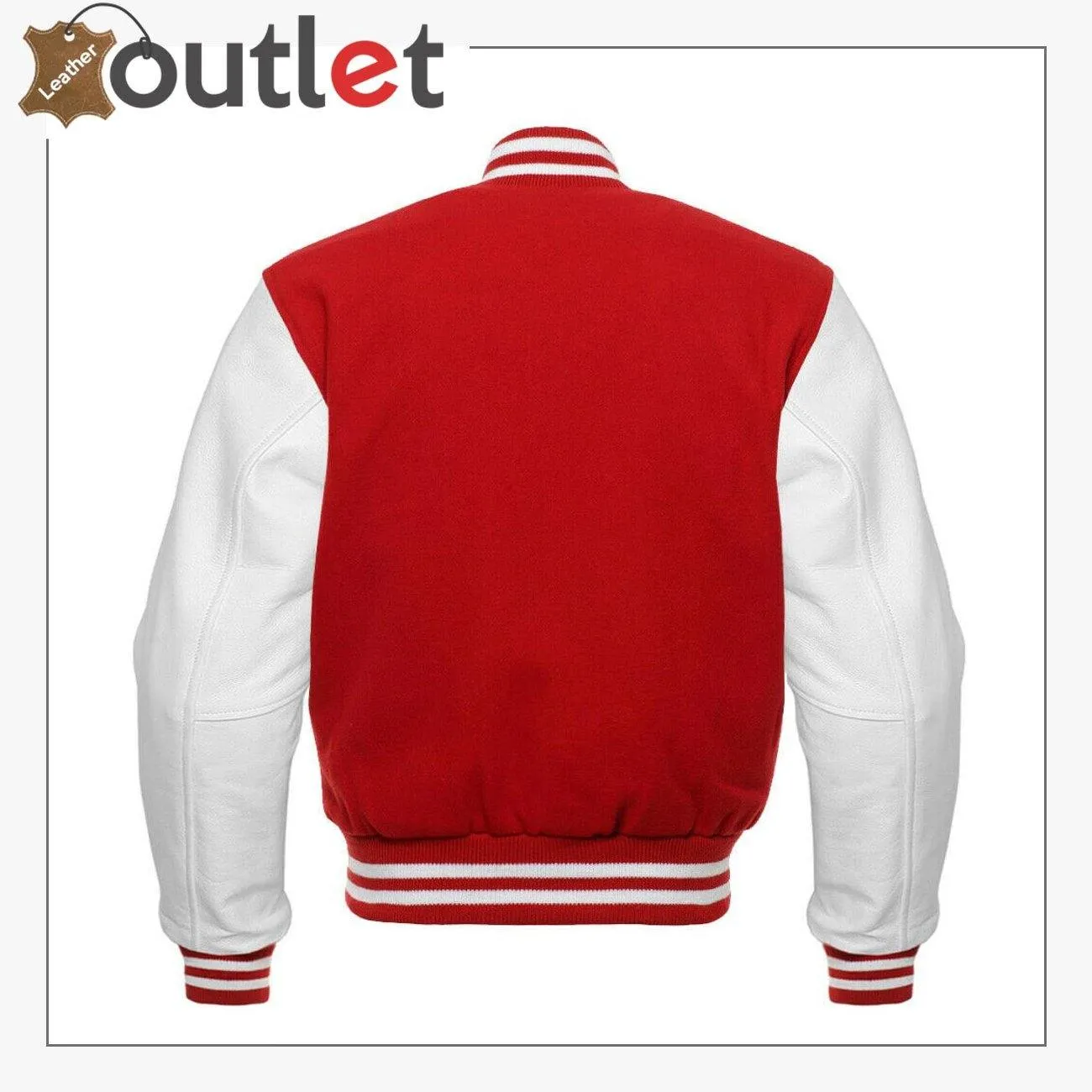 Red Wool & White Leather Sleeves jacket