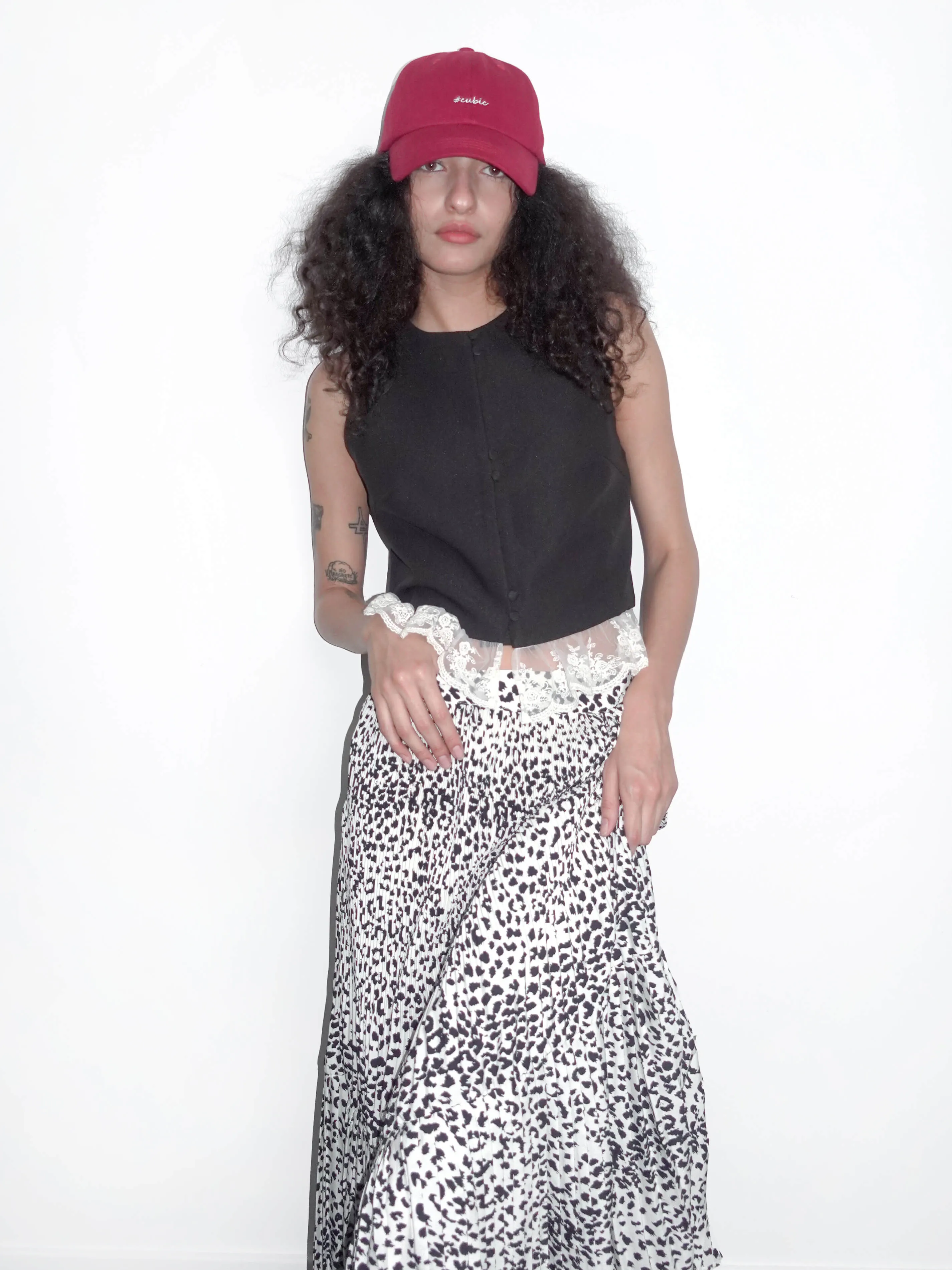 Retro Leopard Pleated A-Line Skirt