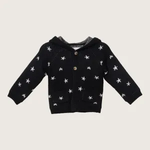 Rise Little Earthling Hooded Jacquard Cardigan