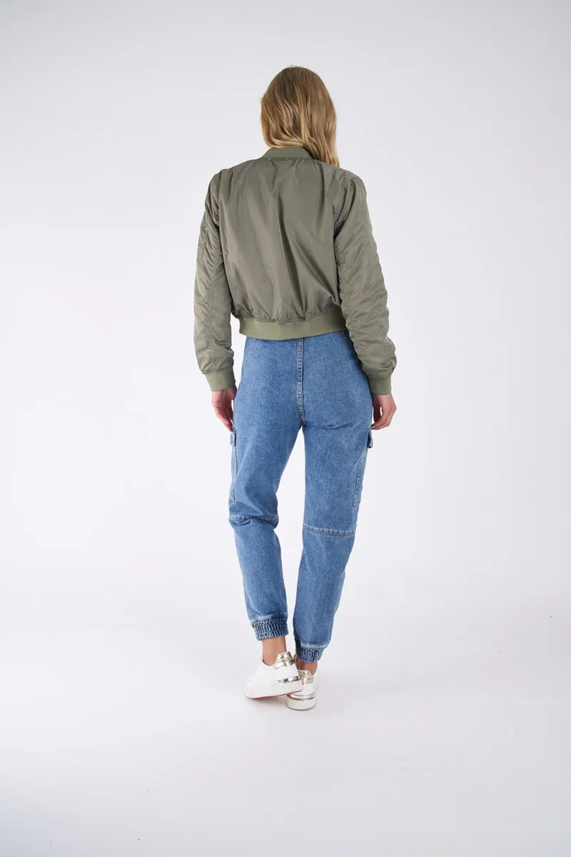 Sass - Zoe Bomber Jacket - Khaki