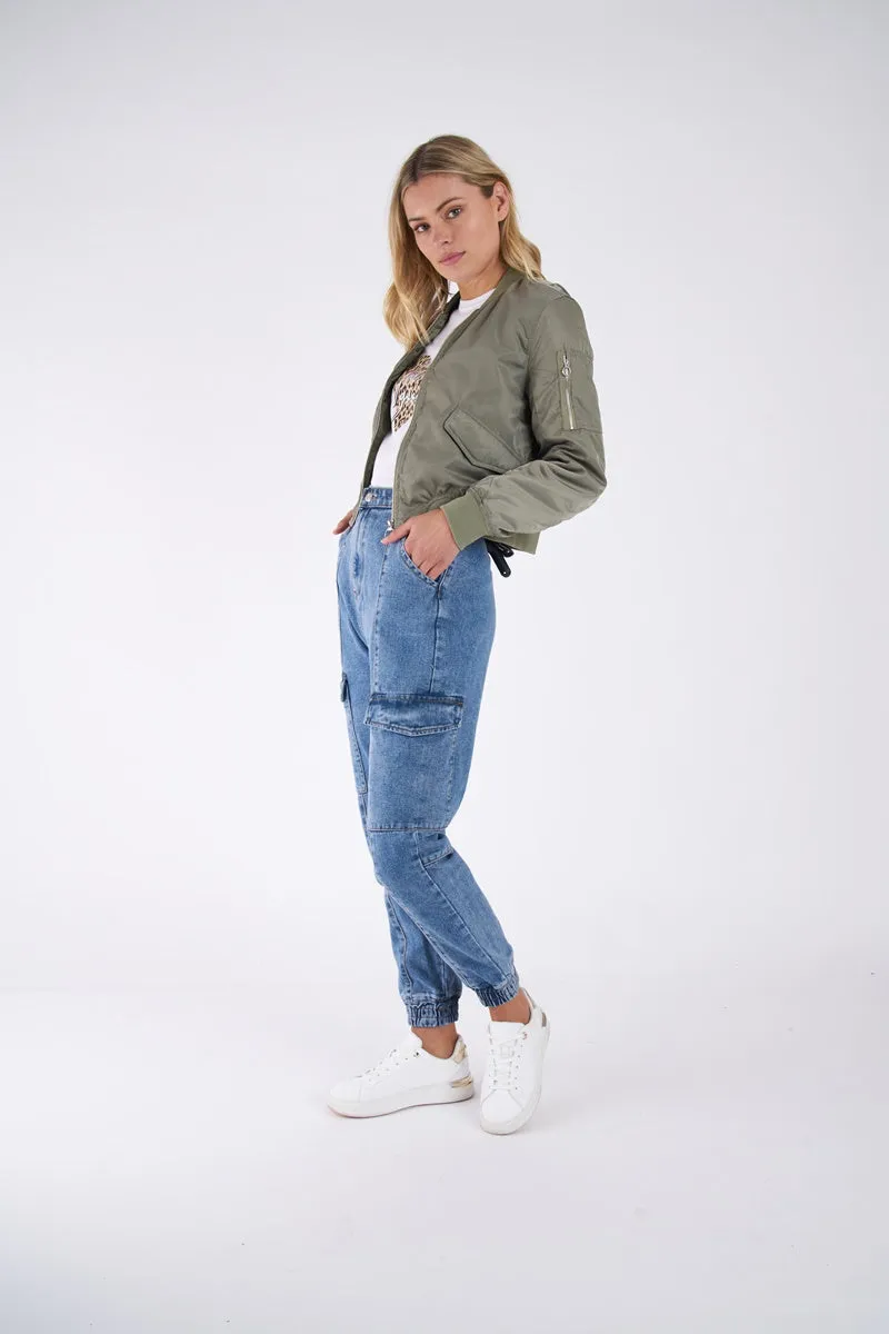 Sass - Zoe Bomber Jacket - Khaki