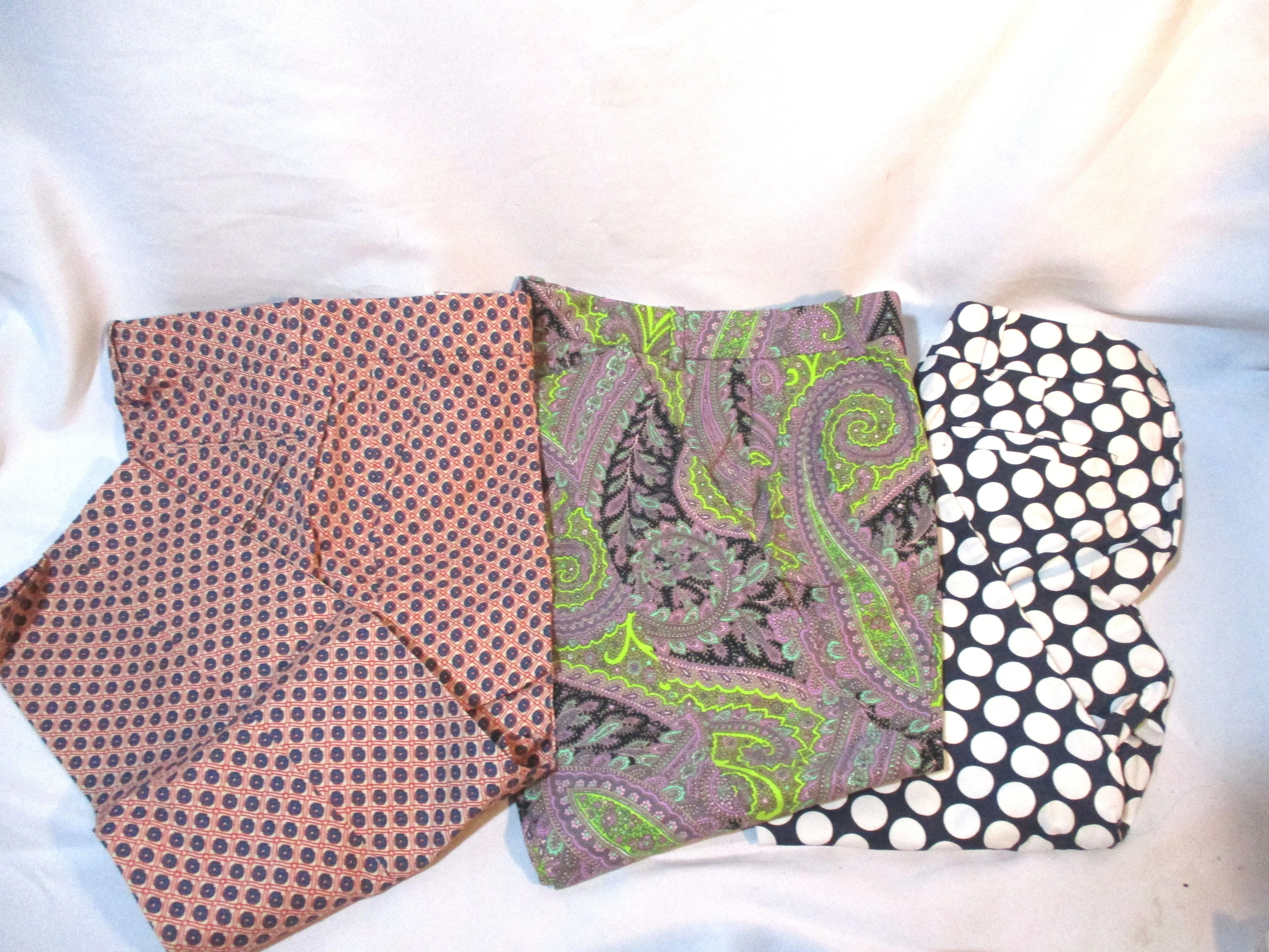 Set J. CREW Cafe Capri Cropped Pants 4 4P Polka Dot Paisley Floral