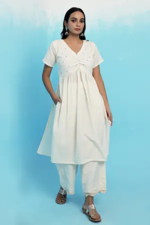 Shiuli Handwoven Muslin Cotton Kurta Set