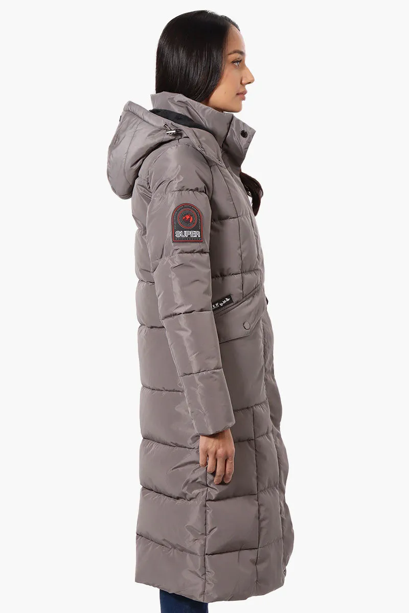 Super Triple Goose Maxi Puffer Parka Jacket - Grey