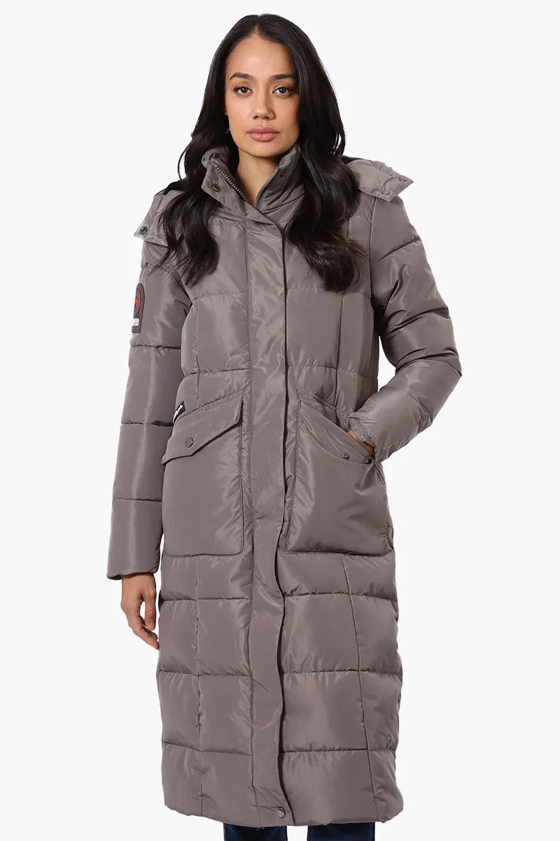 Super Triple Goose Maxi Puffer Parka Jacket - Grey