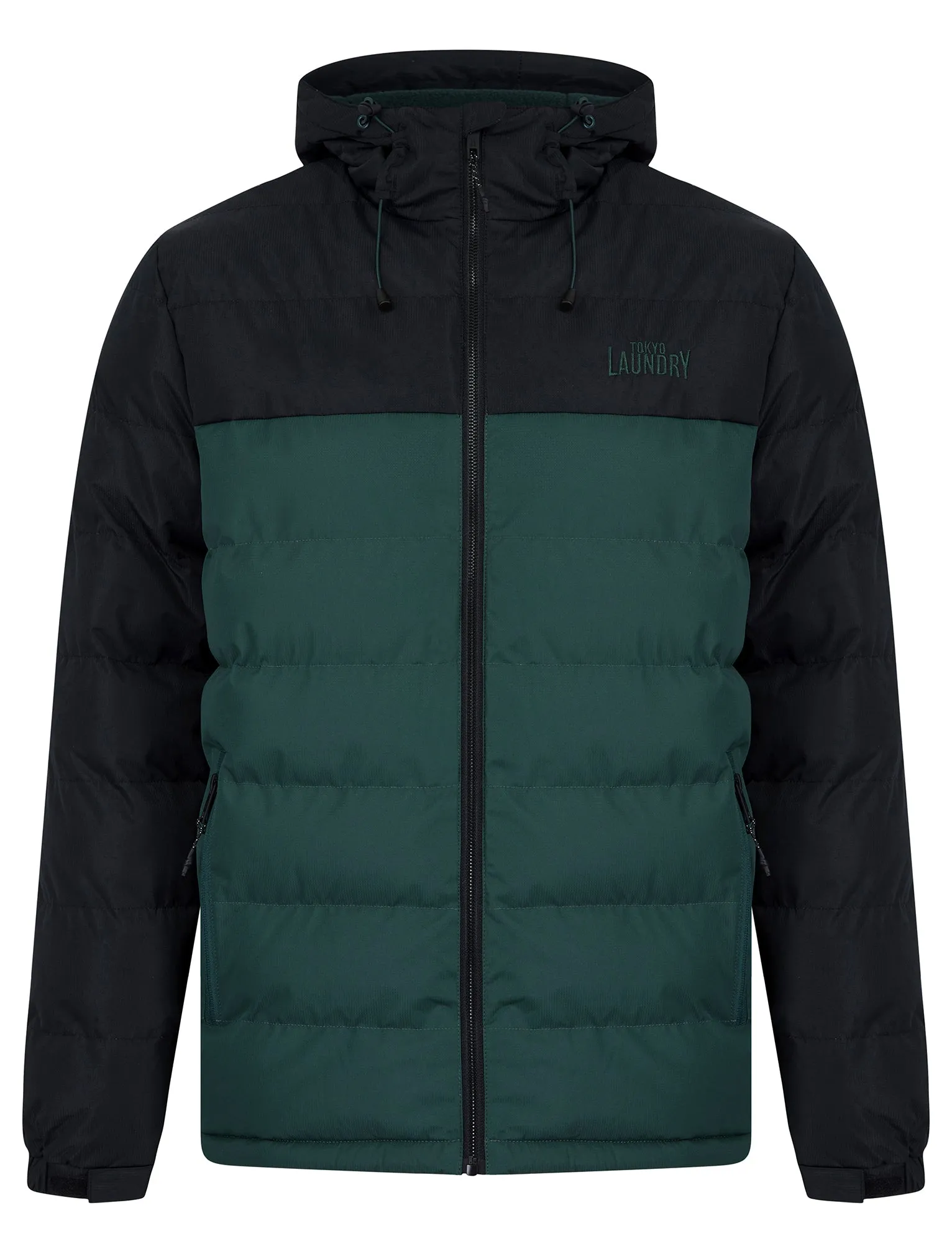 Tassilo Micro-Fleece Lined Quilted Puffer Jacket with Hood in Jet Black - Tokyo Laundry