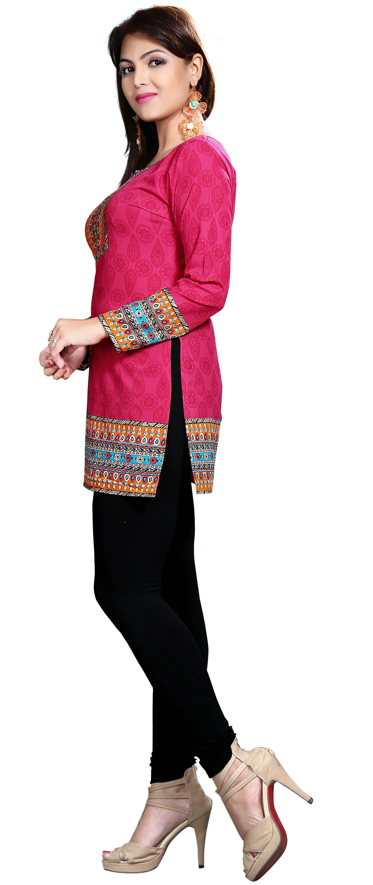 Vibrant Pink Indian Tunics – Stylish Short Kurti for Women