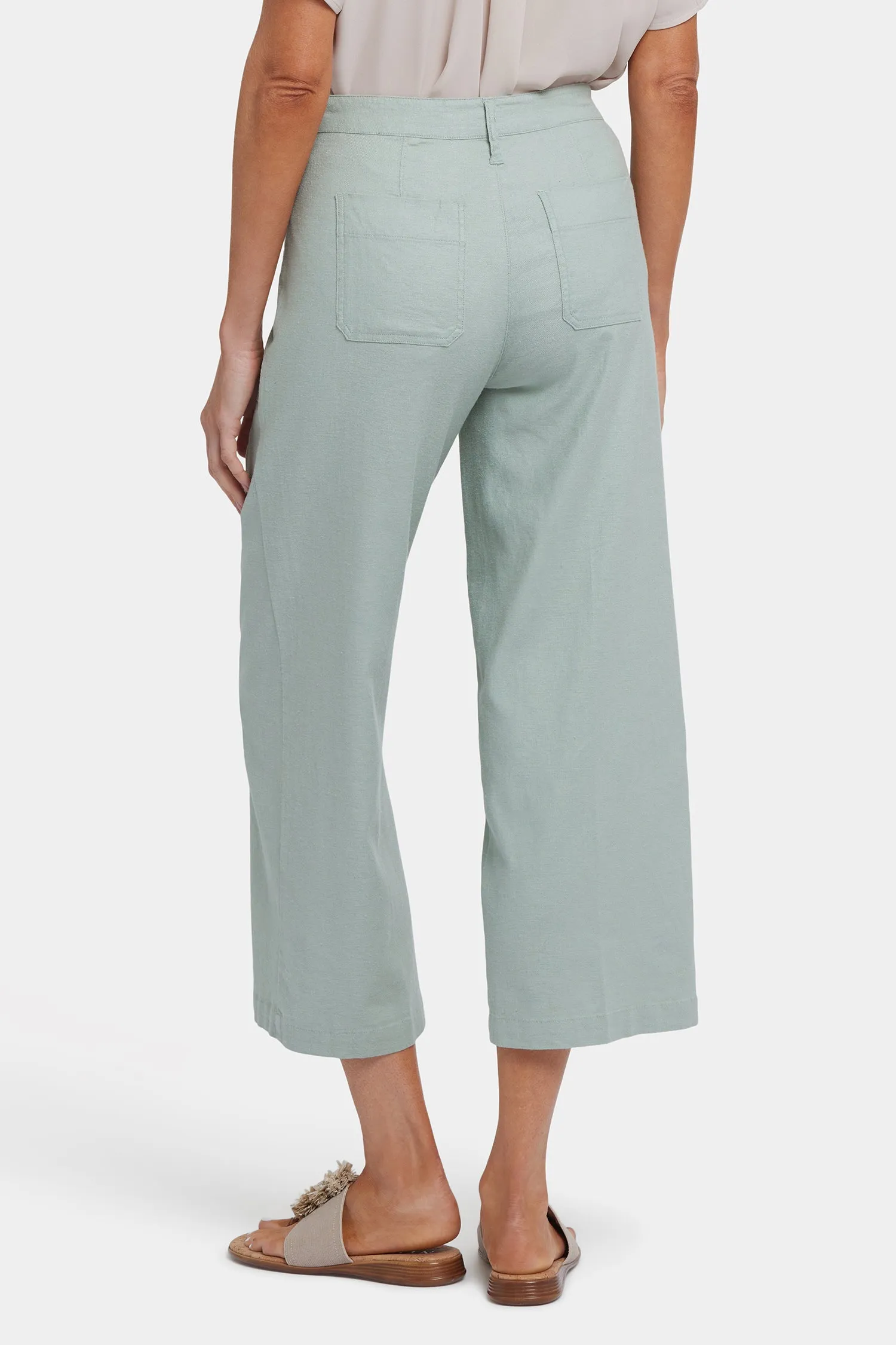 Wide Leg Cargo Capri Pants - Tomatillo