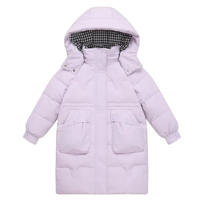 Winter Children Down Jacket For Girl White Duck Down Thick Warm Teenage Girl Outwear Coat 5-14 Years Kids Parka