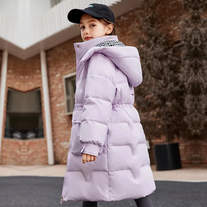 Winter Children Down Jacket For Girl White Duck Down Thick Warm Teenage Girl Outwear Coat 5-14 Years Kids Parka