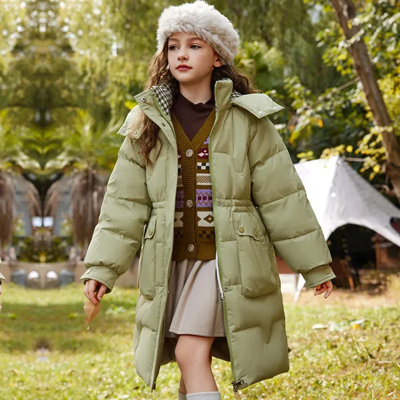 Winter Children Down Jacket For Girl White Duck Down Thick Warm Teenage Girl Outwear Coat 5-14 Years Kids Parka