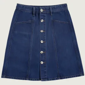 Women’s High-Waist Buttoned Denim A-Line Skirt – Casual Summer Style